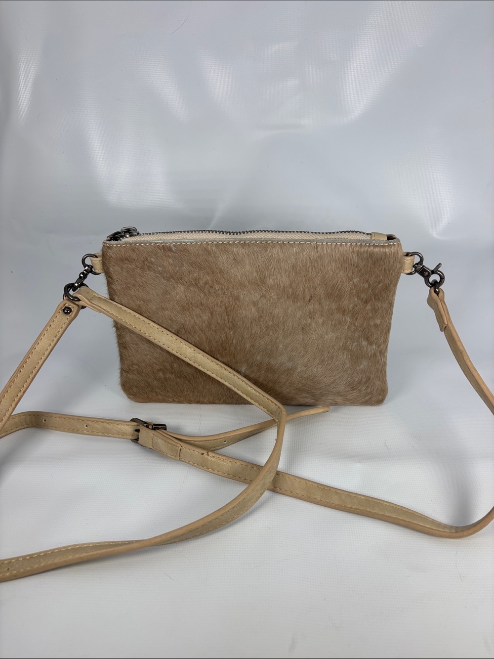 Montana West Tan Haircalf Crossbody Bag